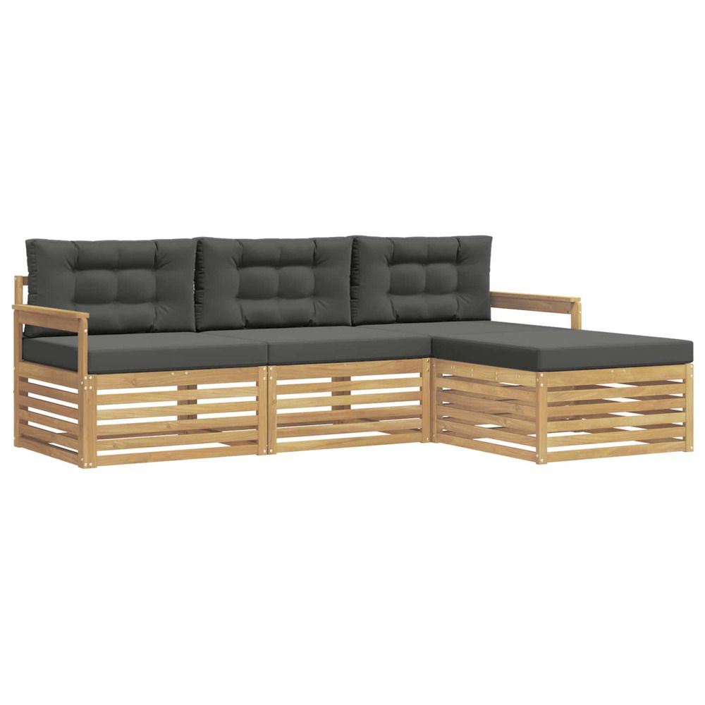 Ensemble de canapés d'extérieur 4 pc blanc et anthracite