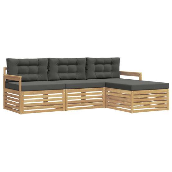 Ensemble de canapés d'extérieur 4 pc blanc et anthracite