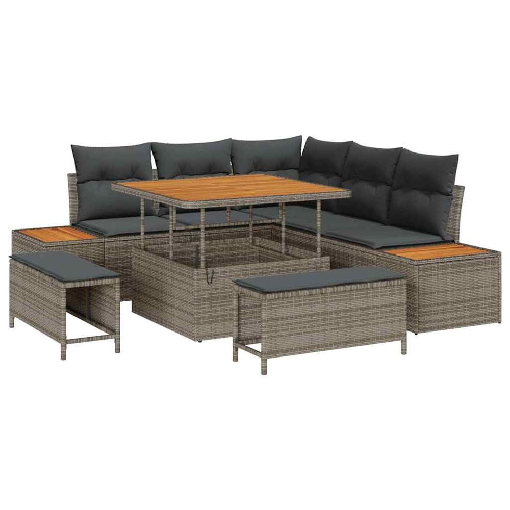 Ensemble de canapé de jardin 8 pc 7-nombre de places gris