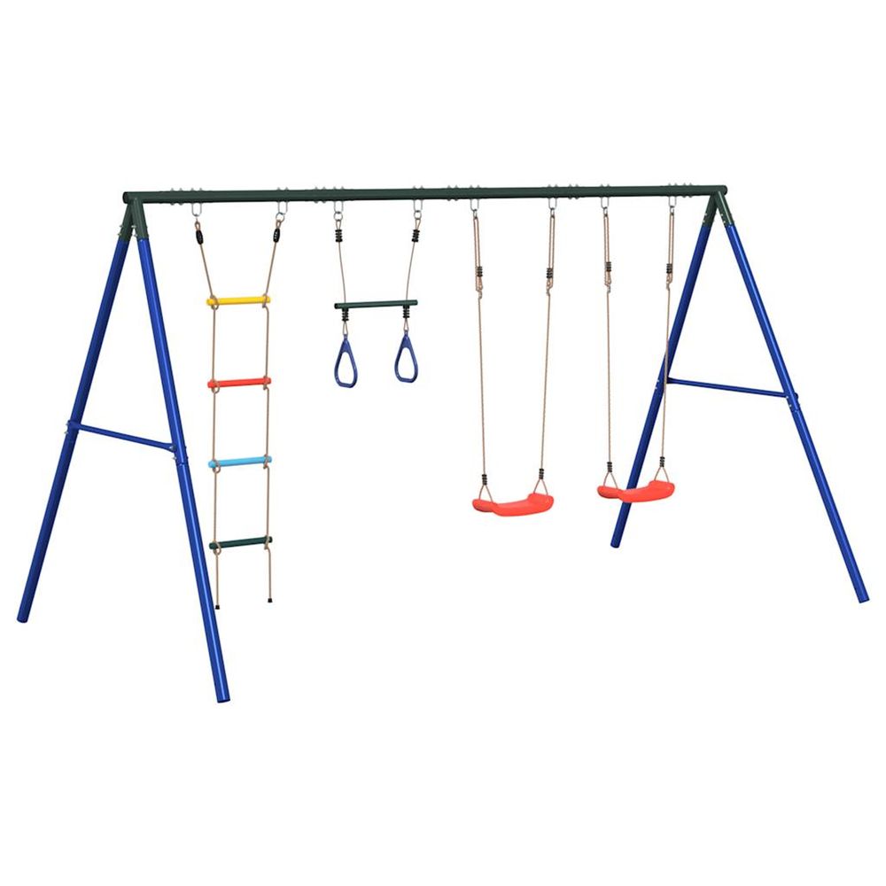Jeu de balançoire extérieur avec balançoires trapèze et échelle