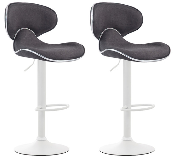 Lot de 2 tabourets de bar las vegas v2 tissu blanc