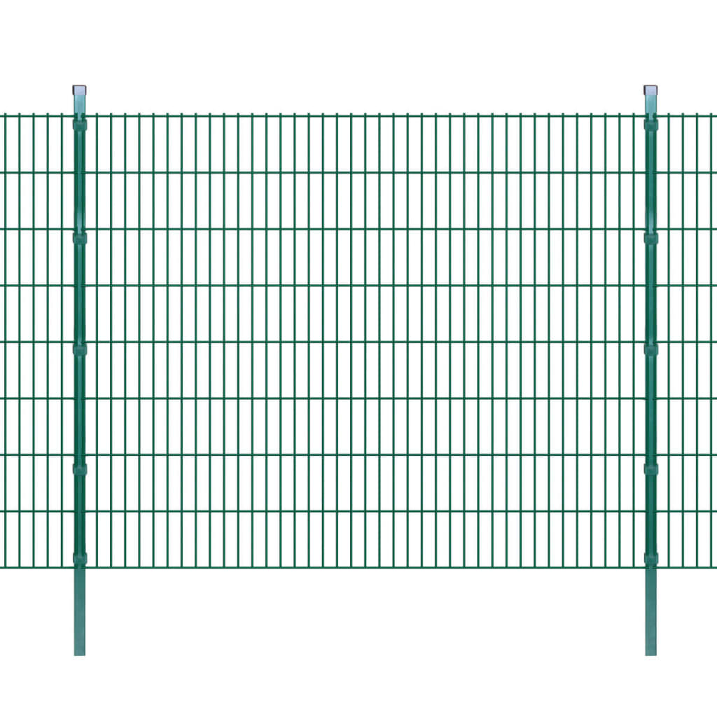 Panneau de clôture 2d jardin avec poteaux 2008x1630mm 2m vert