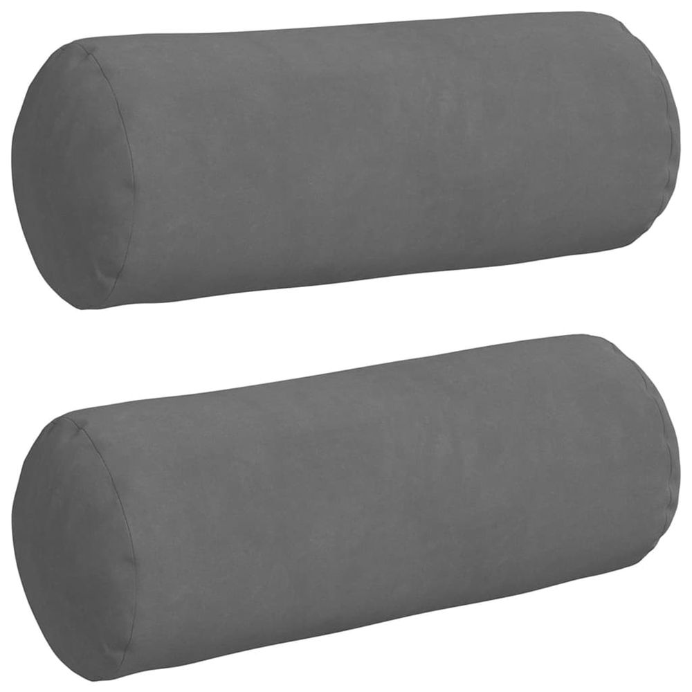 Coussins d'accent 2 pcs gris foncé ø 15 x 40 cm