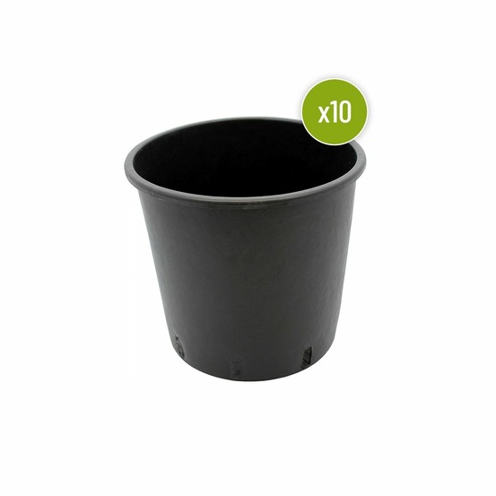 Lot de 10 pots rond plastique 10l / 24x24 cm