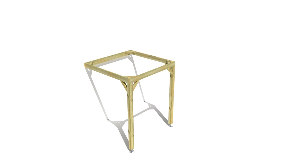 Pergola bois • 2m x 2m • adossée • cadre simple • livraison comprise