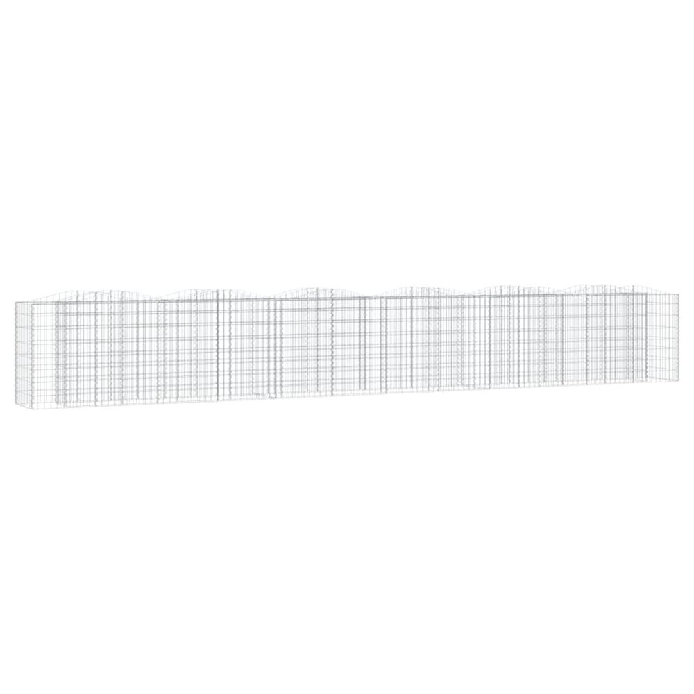 Lit surélevé à gabions arqué 600x50x100 cm fer galvanisé