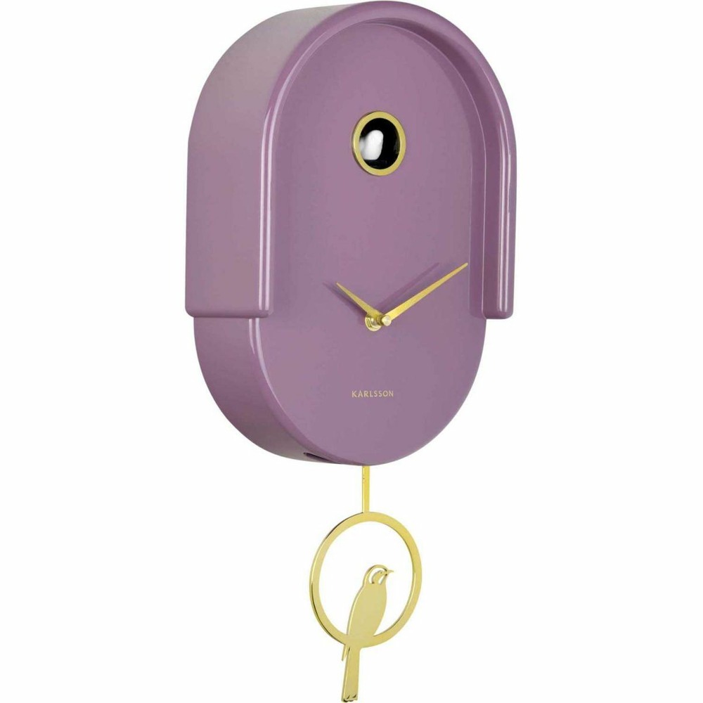 Horloge murale en abs tweet violet