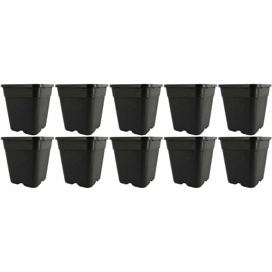 Pot de plantation carré noir 6 litres - 19 x 19 x 21 cm lot de 10