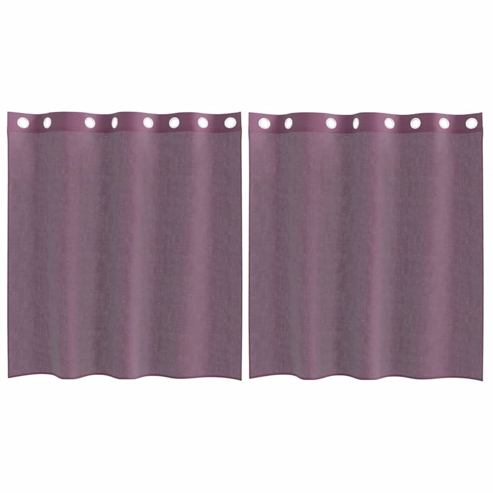 Rideaux en voile avec œillets 2 pcs violet 140x140 cm