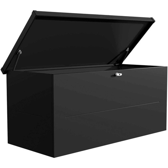 Malle de rangement en acier noir nevio 180 cm