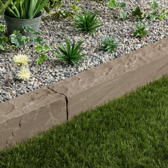 Bordure de jardin grès kandla ocre 100x12x12 cm (à l'unité) - ro'ma nature