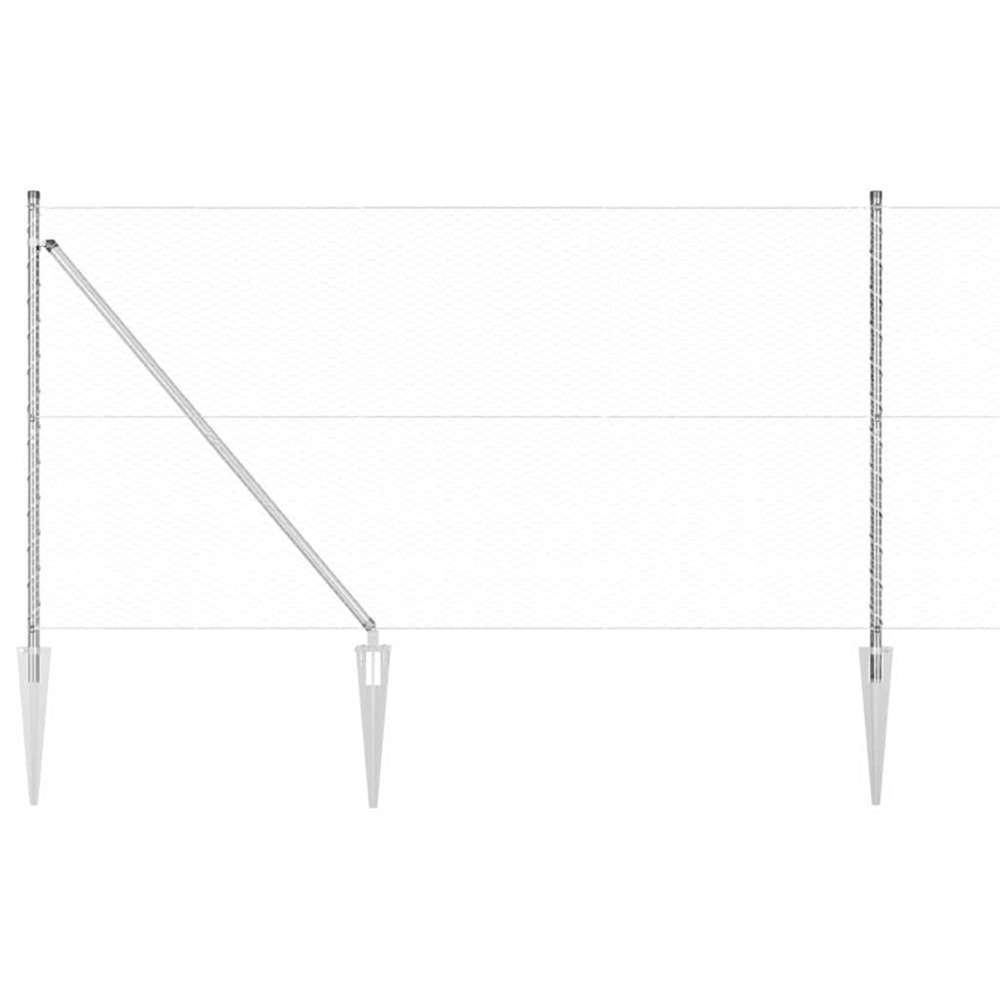 Poteau de clôture. Argenté 100 x 1,4 m (maillage de 25 mm)