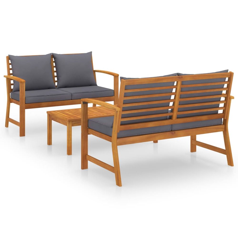 Salon de jardin 3 pcs avec coussin
