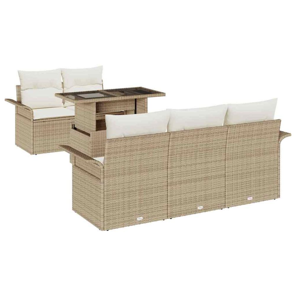 Ensemble de canapé de jardin 6 pc beige