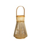 Mica decorations - lanterne en polyester recyclé marron clair h38