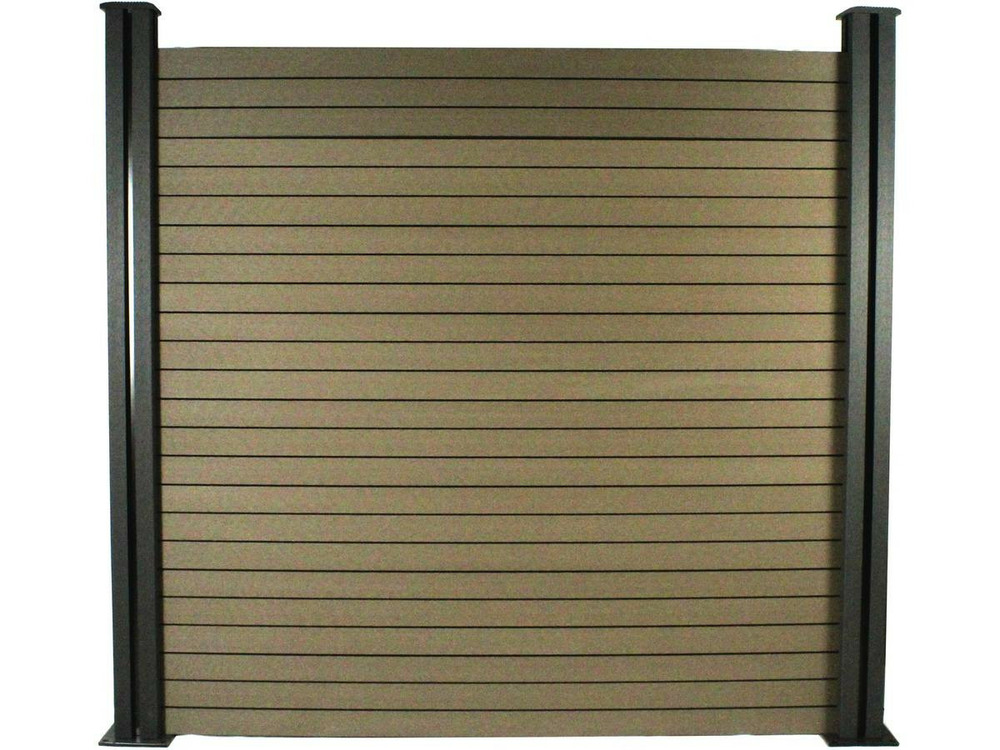 Kit clôture 1.6 x 1.2 m composite - kit de fixation offert - marron