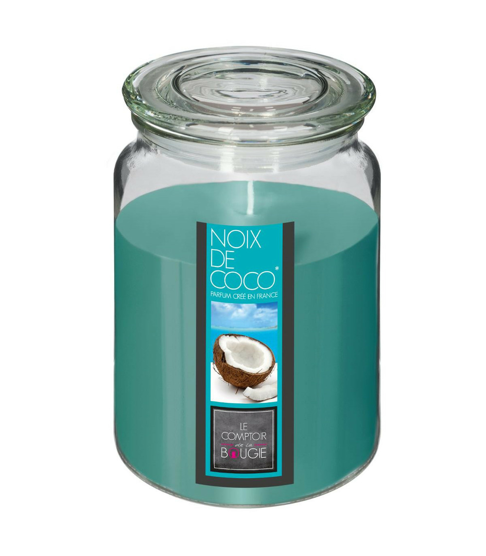 Bougie parfumée noix de coco pot en verre 510 g