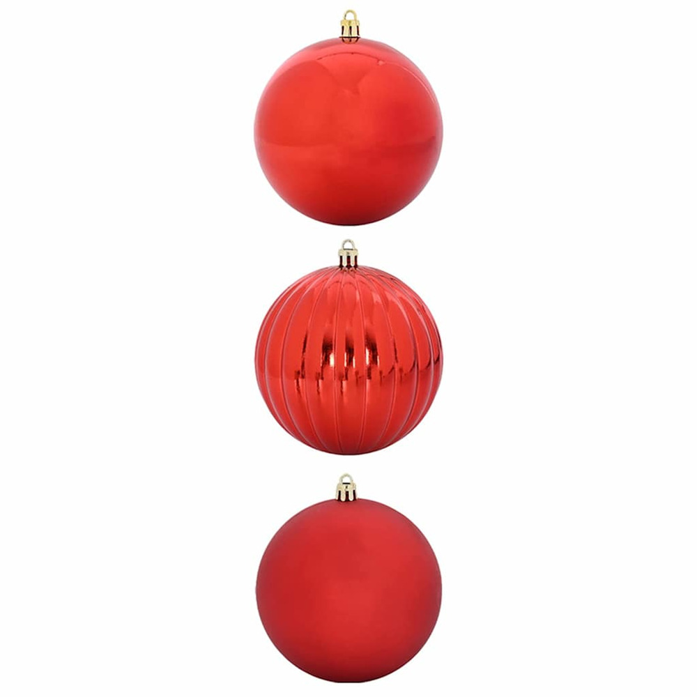 Ensemble de boules de noël 3 pcs rouge plastique