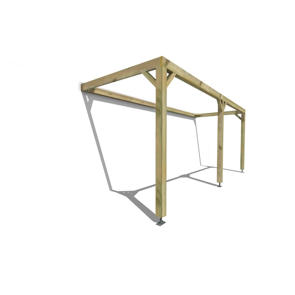 Pergola bois • 6m x 2m • adossée • cadre simple • livraison comprise