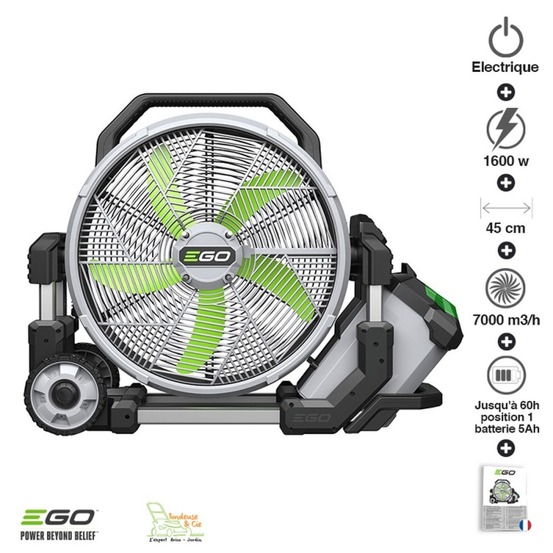 Ventilateur brumisateur sur batterie egopower fn1800e
