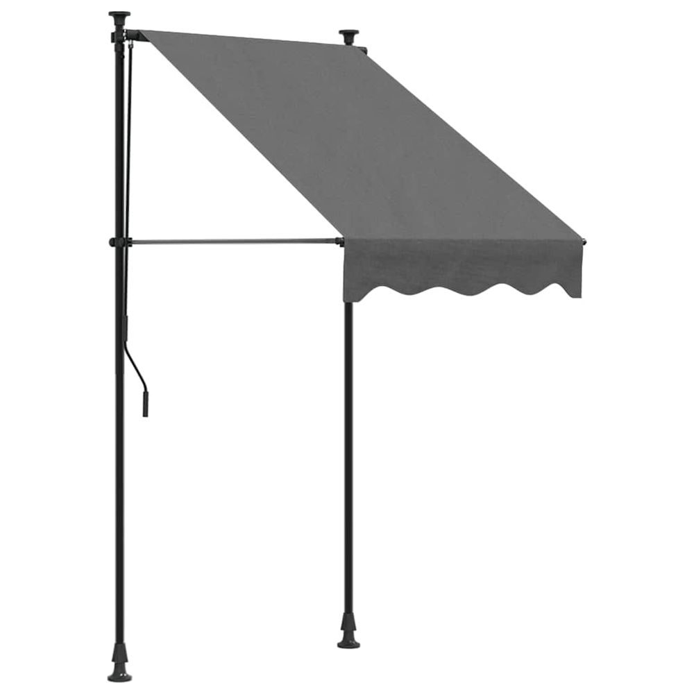 Auvent rétractable anthracite 100x150 m tissu et acier