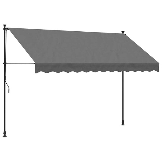 Auvent rétractable anthracite 300x150 m tissu et acier