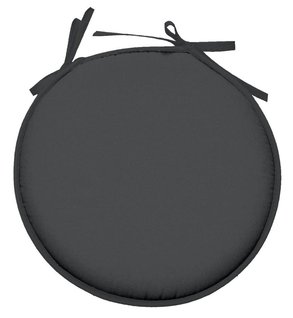 Galette de chaise ronde unie pop color 40 cm anthracite