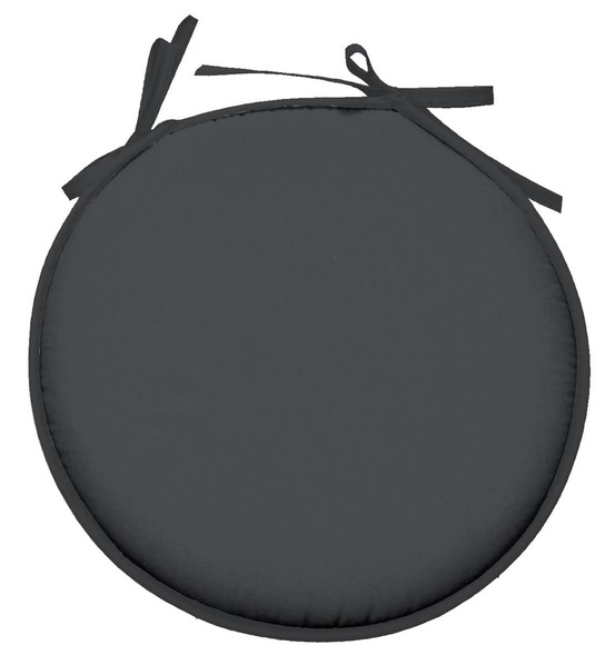 Galette de chaise ronde unie pop color 40 cm anthracite