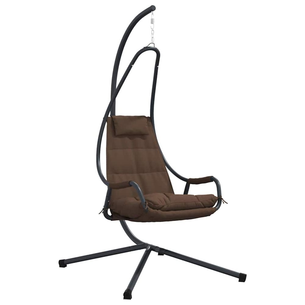 Chaise suspendue acier 94 x 107 x 196,5 cm café