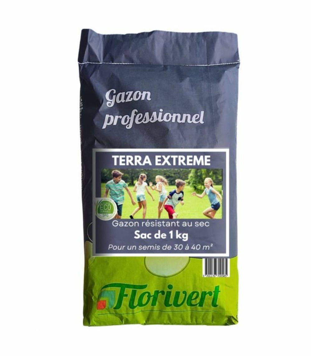 Semences gazon terra extrême 1 kg, faible besoin en eau et bel aspect - florivert 1206451