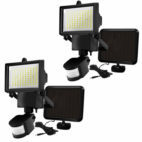 2 projecteurs solaires sensor cooper noir 1000lm