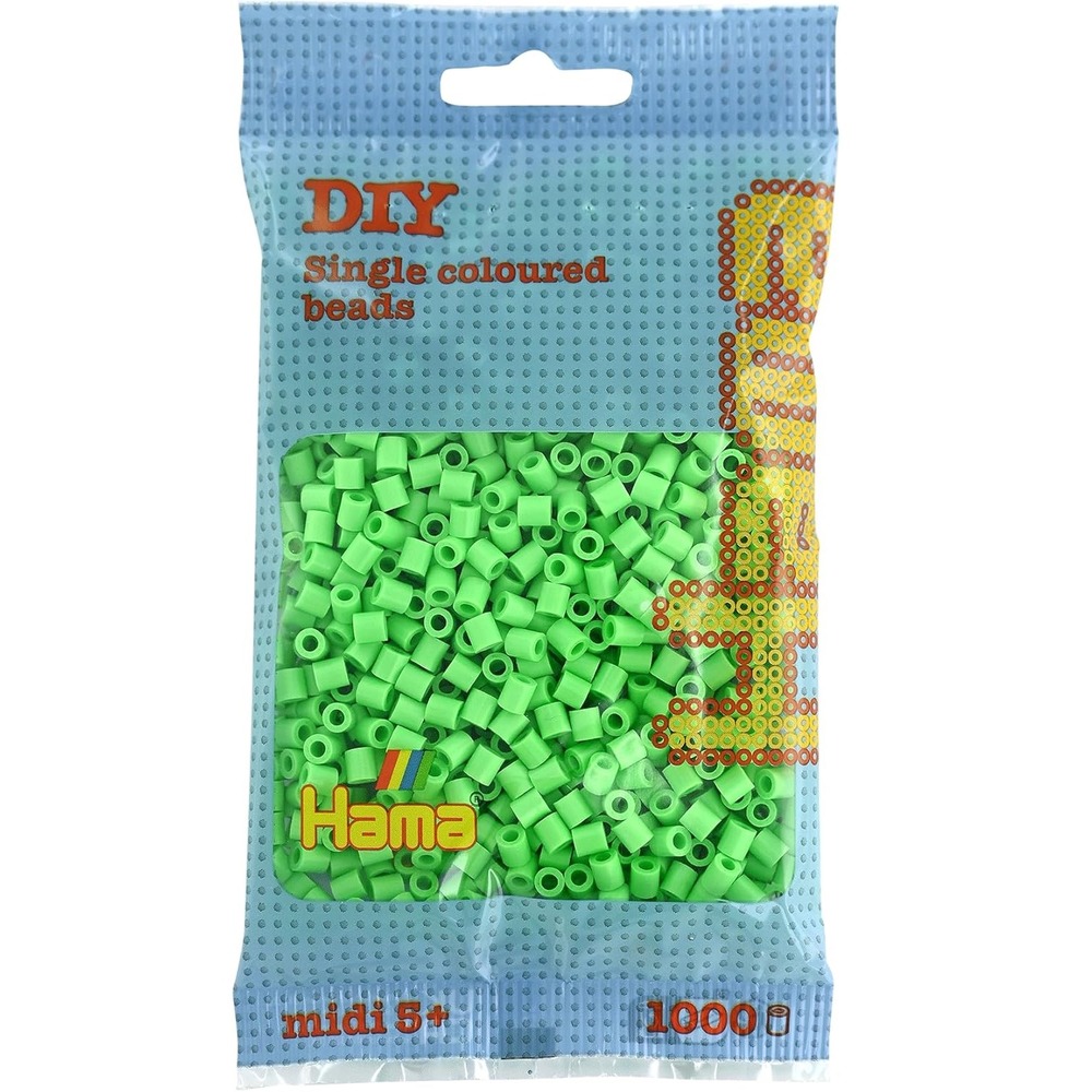Sachet 1000 perles plastique midi vert pastel
