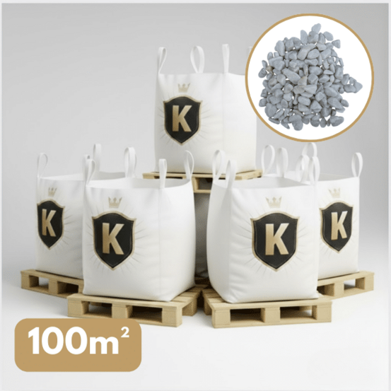 Galet marbre blanc 12/25 mm – pack 5 big bag +/- 1,5t – 100 m²