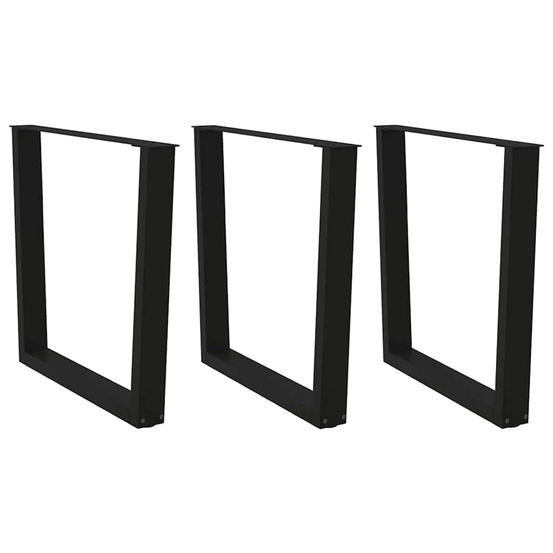 Pieds de table à manger en v 3 pièces noir 80 x (72-73,3) cm acier