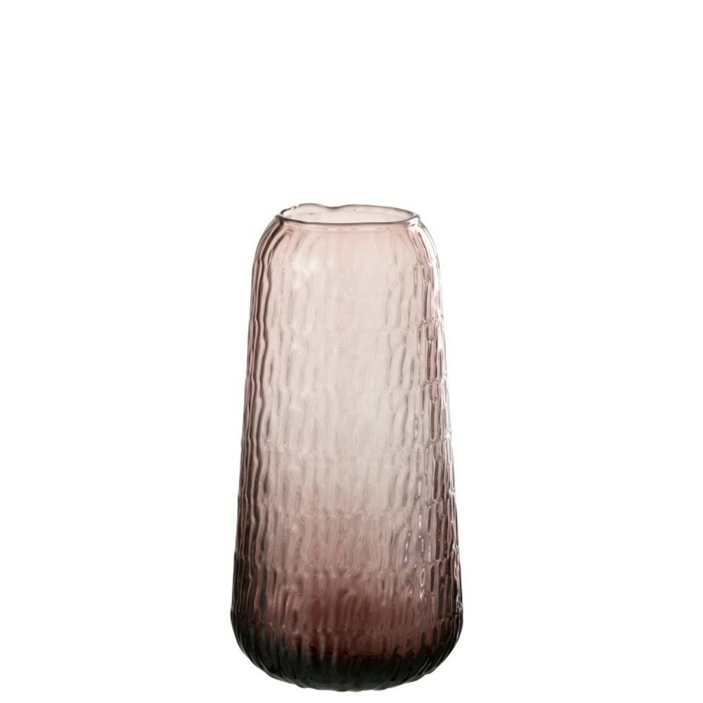 Vase en verre rose 15x15x30 cm