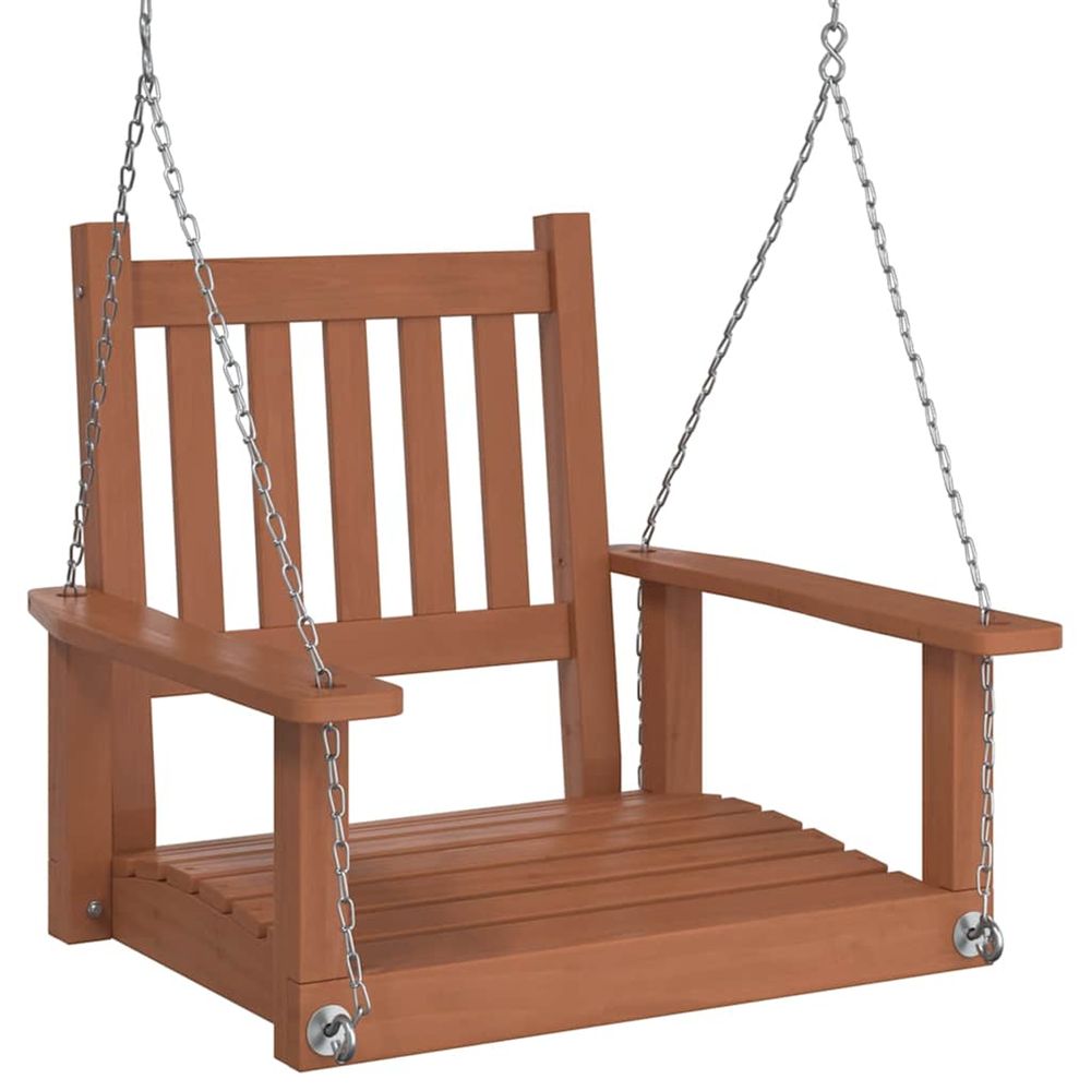 Chaise balançoire de jardin chaînes en métal bois massif sapin
