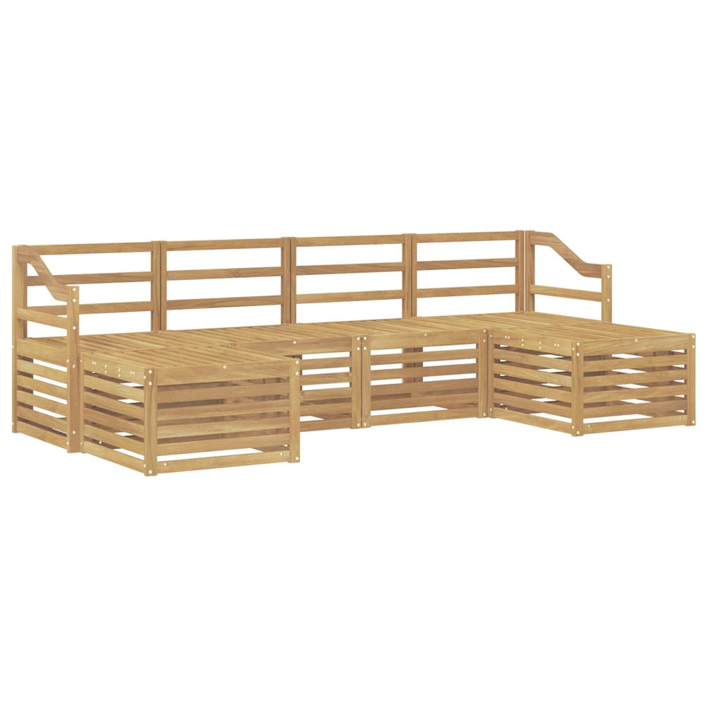 Ensemble de canapés d'extérieur 6 pc blanc bois d'acacia massif