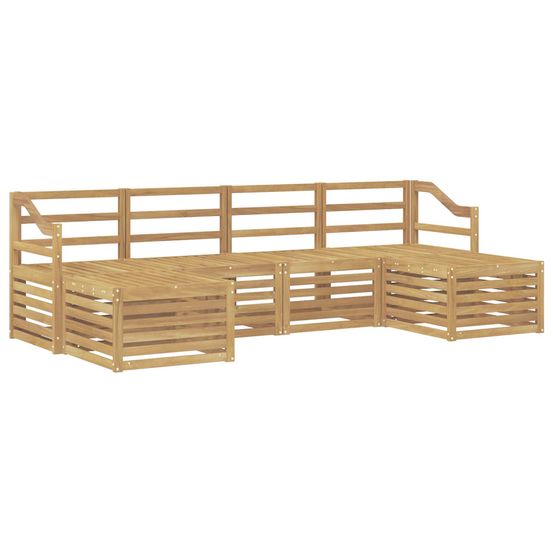 Ensemble de canapés d'extérieur 6 pc blanc bois d'acacia massif