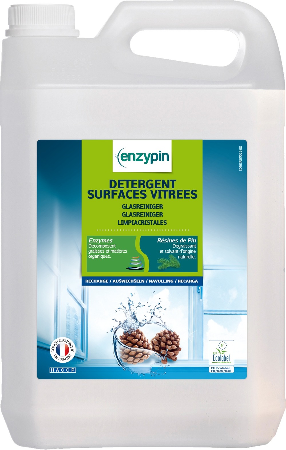 Enzypin vitres & surfaces bidon de 5l - action pin