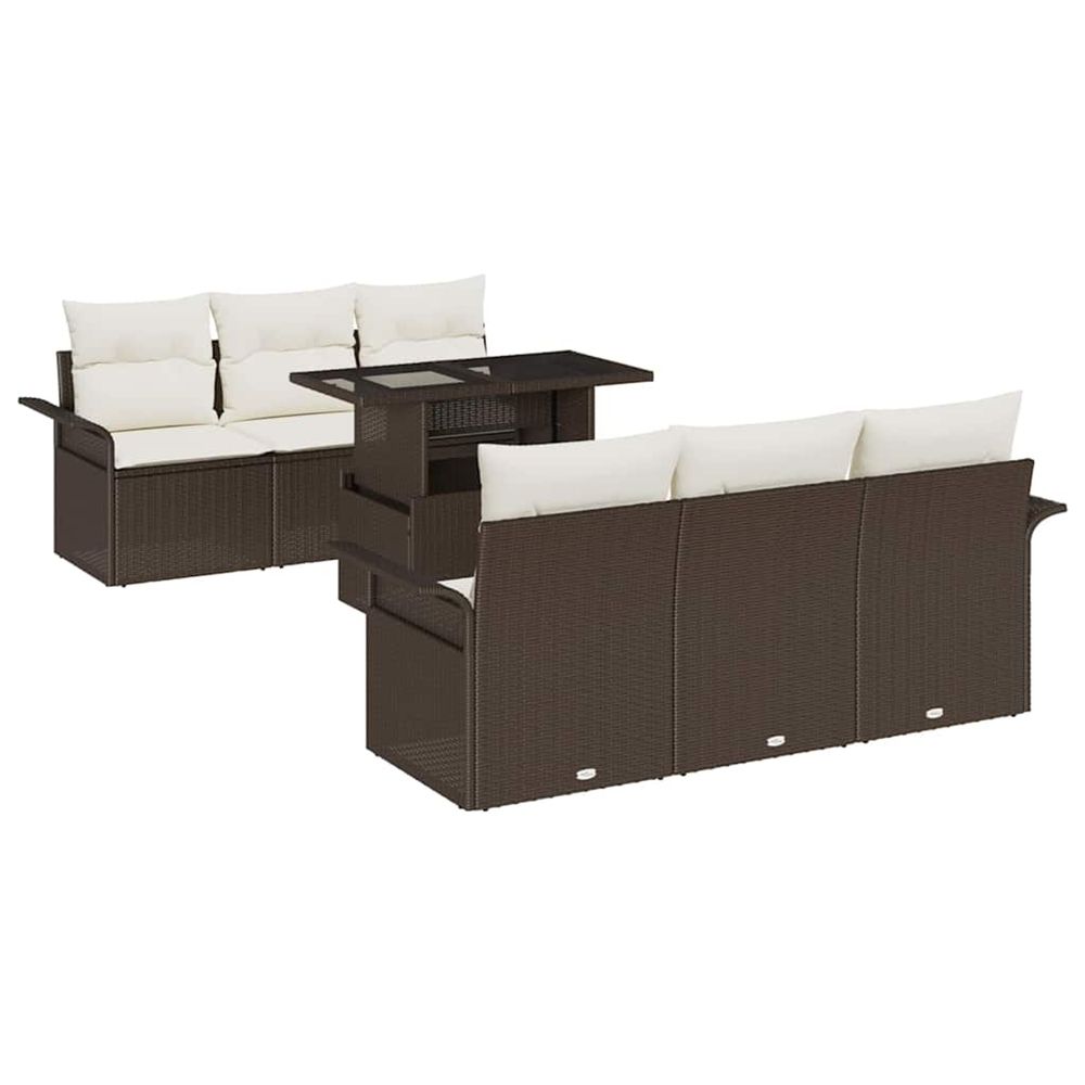 Ensemble de canapé de jardin 7 pc marron