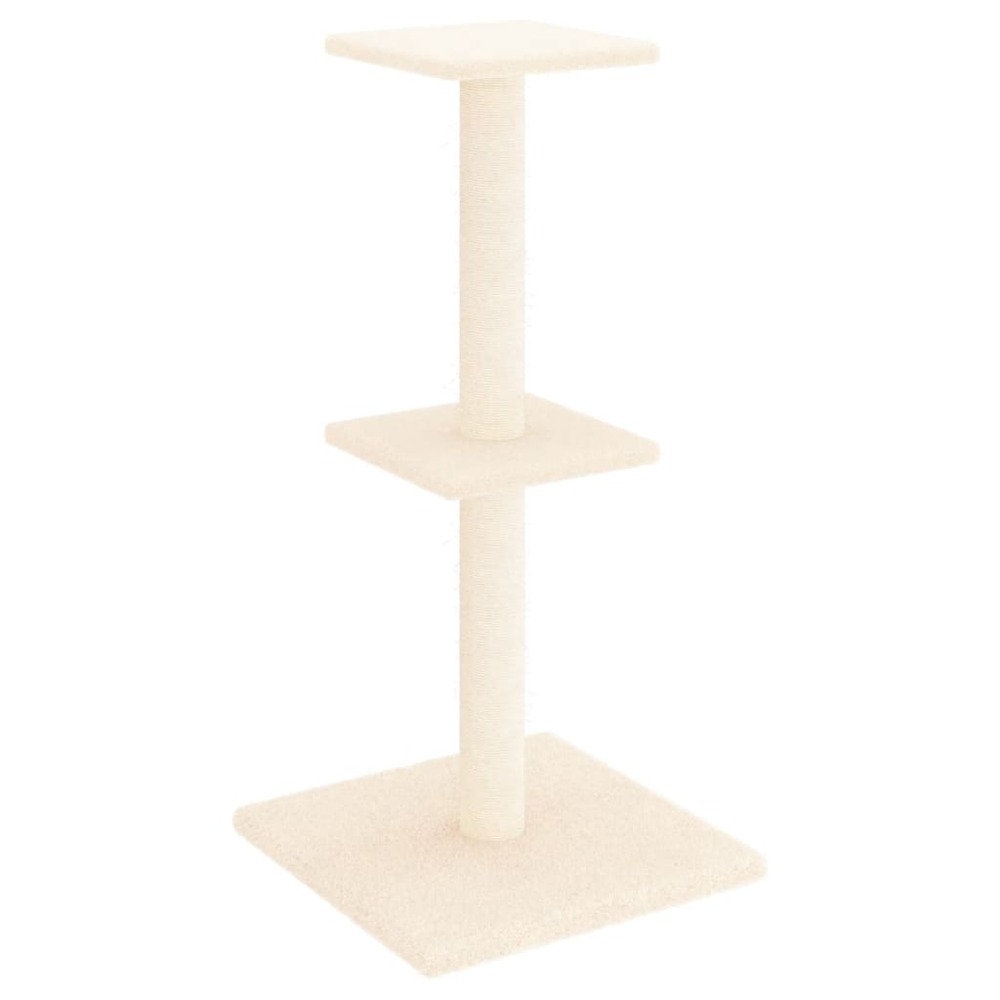 Arbre à chat avec griffoirs en sisal crème 73 cm