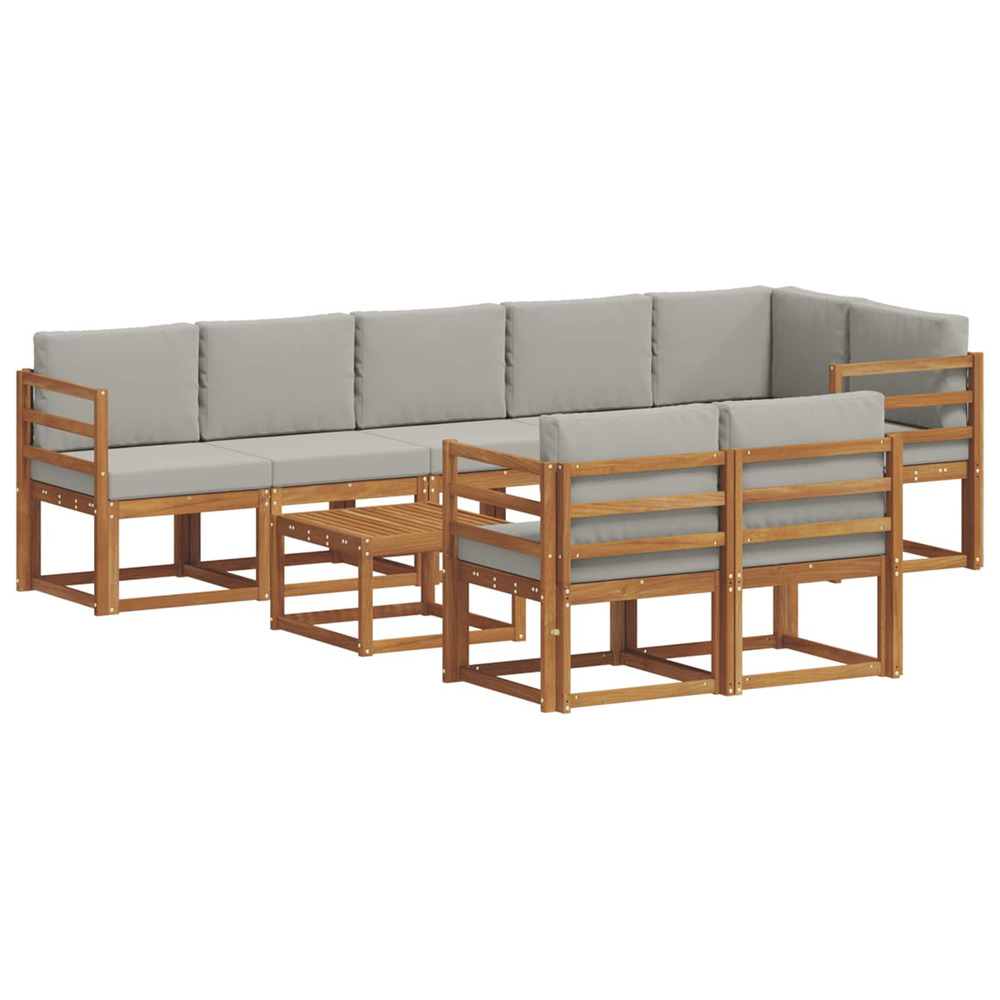 Ensemble de canapés d'extérieur 9 pcs gris naturel et clair