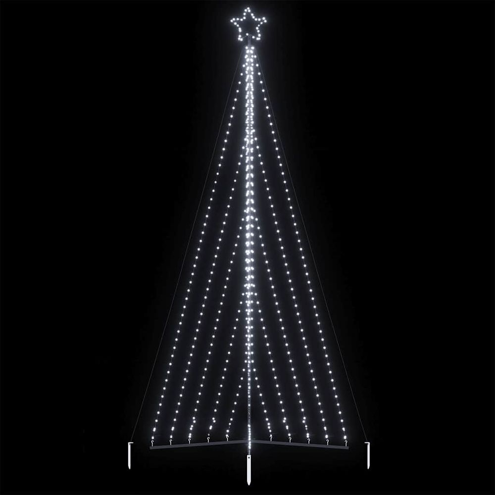 Sapin de noël géant lumineux led jardin extérieur 8 modes blanc froid 4 m