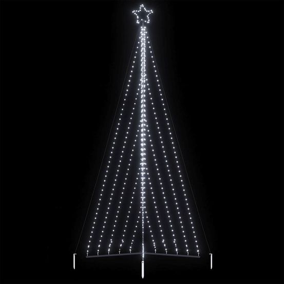 Sapin de noël géant lumineux led jardin extérieur 8 modes blanc froid 4 m