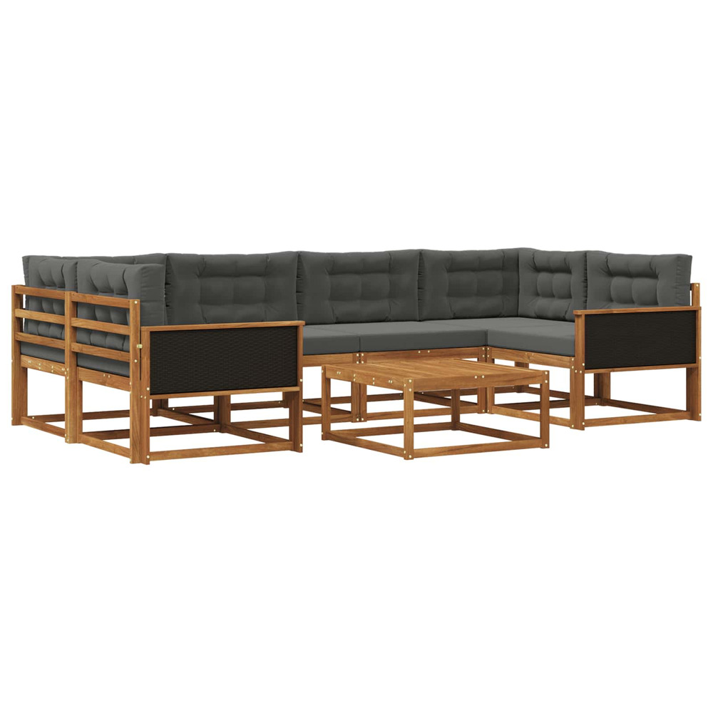 Ensemble de canapés d'extérieur 7 pcs naturel et anthracite