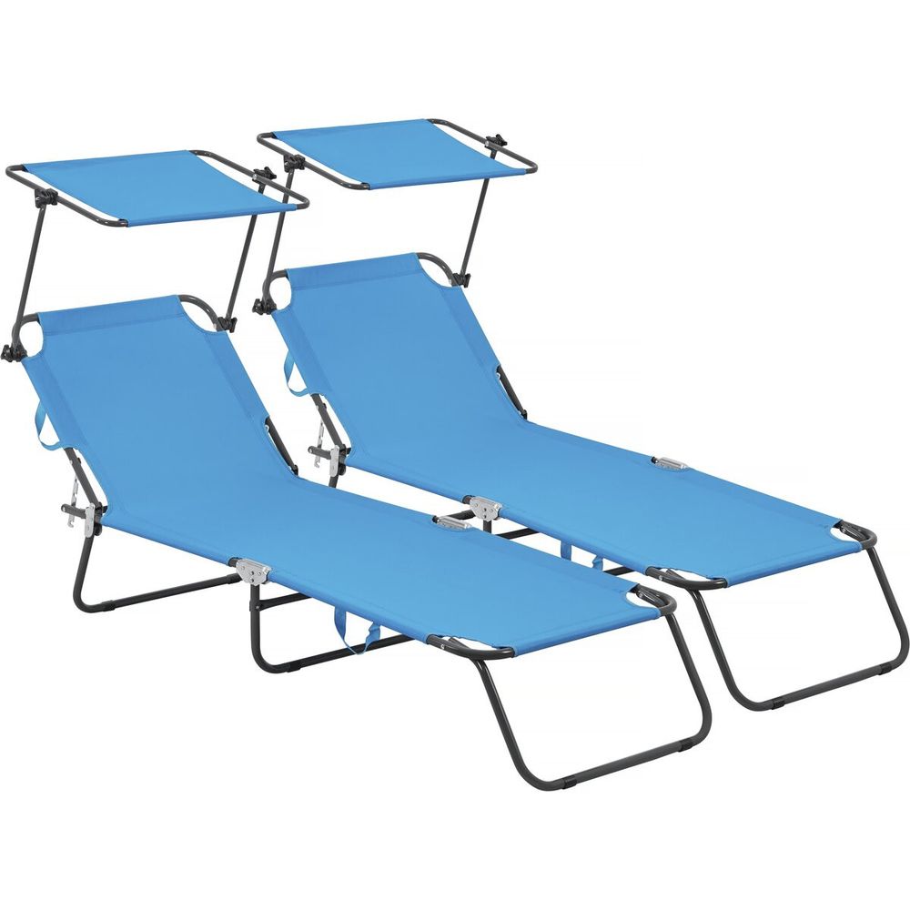 Lot de 2 bains de soleil pliable 