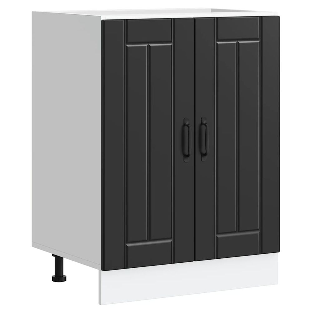 Meuble de base de lavabo lucca noir bois d'ingénierie