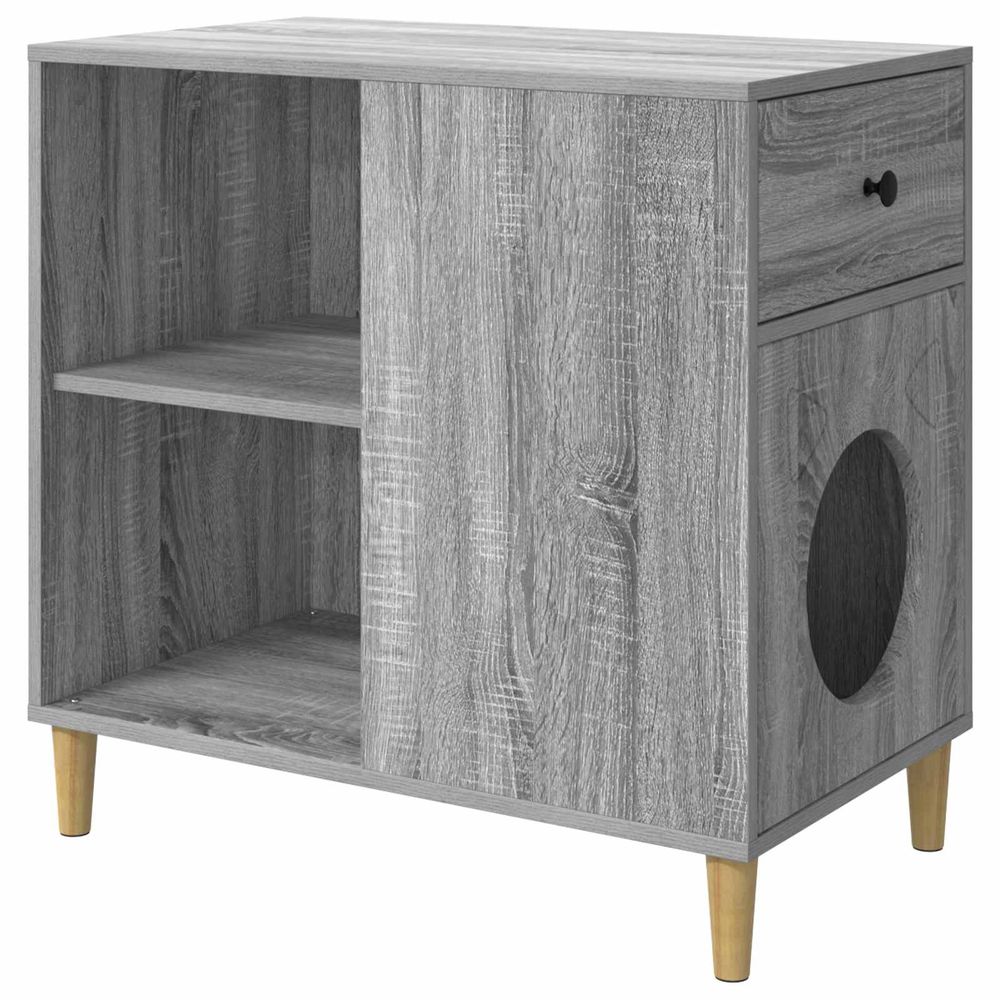 Maison pour chat sonoma gris 72 x 42,5 x 70 cm