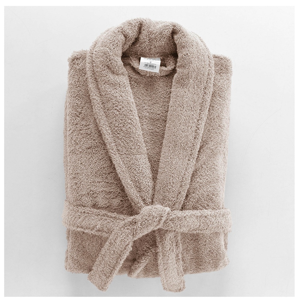 Peignoir col chale tendresse taupe