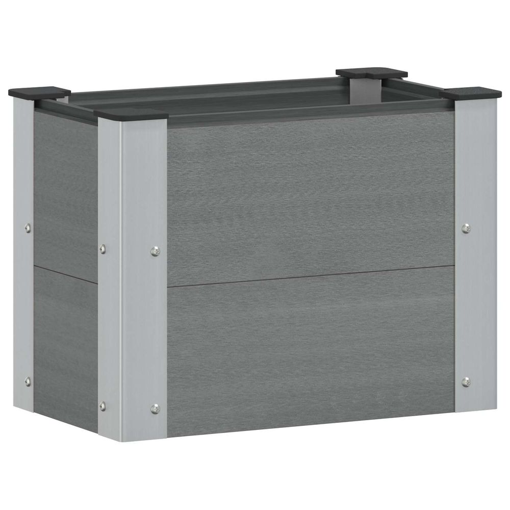 Jardinière surélevée gris 50 x 30 x 36 cm wpc et aluminium